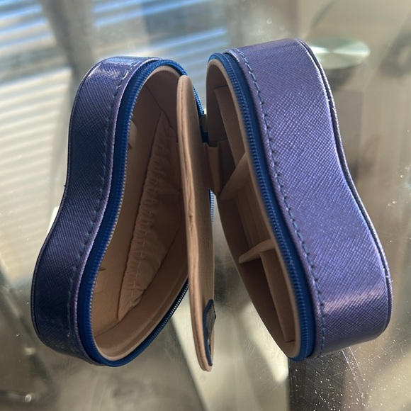 Stella & Max Heart Shaped Compact Jewelry Travel Box in Blue, New w/Tag - Picture 8 of 9